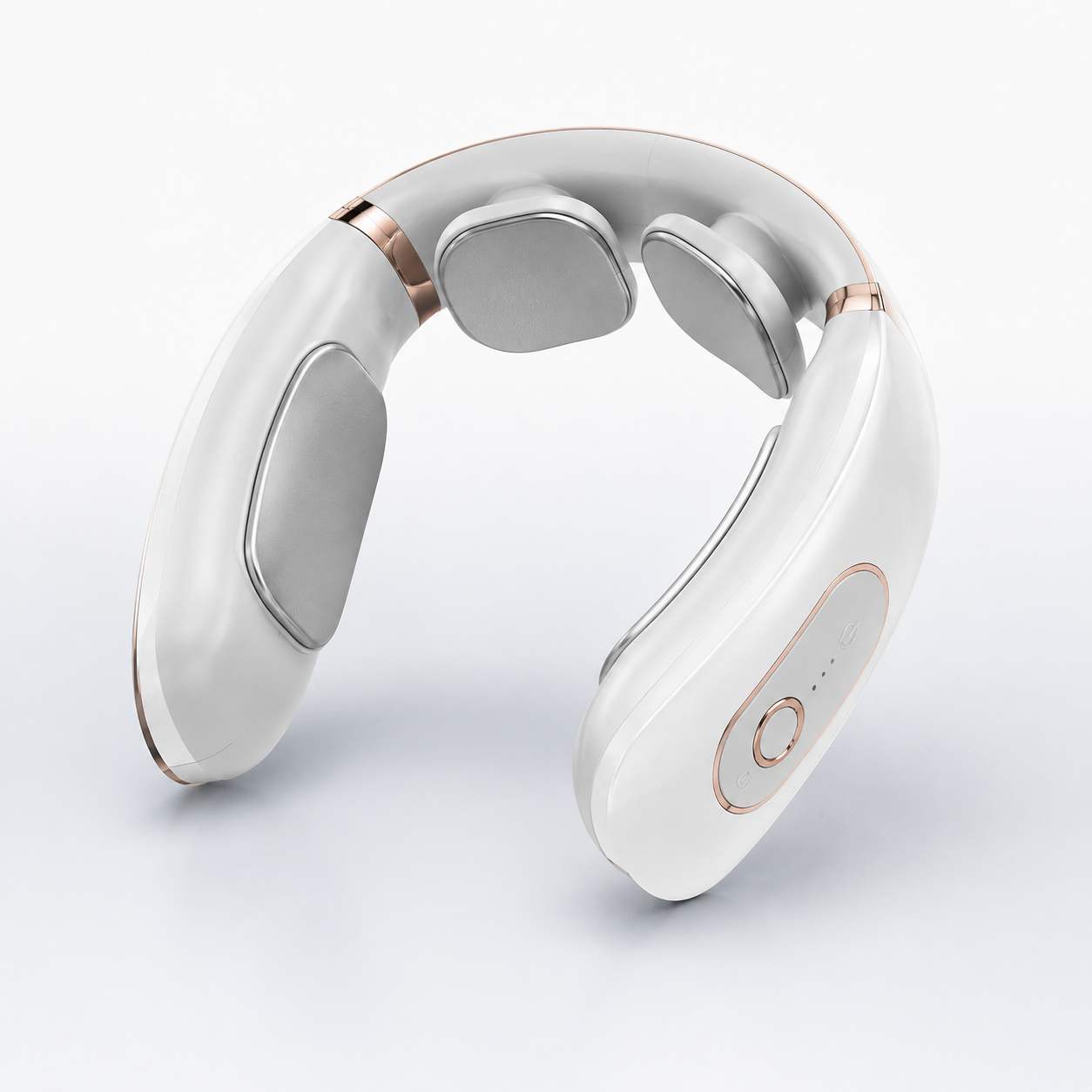 Skinza futuristic smart neck massager in pearl white
