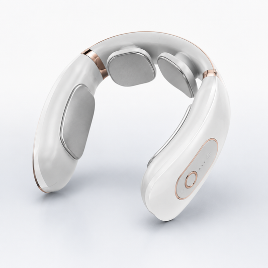 Skinza futuristic smart neck massager in pearl white